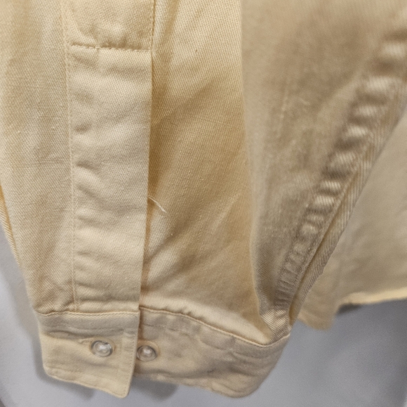 Vintage - J. Crew Cotton Single Needle Tailored Yellow Button Up Shirt - Size L - Picture 9 of 9